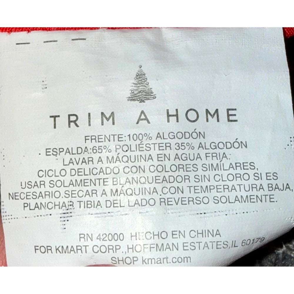 Trim A Home Santa Claus Placemats Set of 6 Red Green Christmas Decor